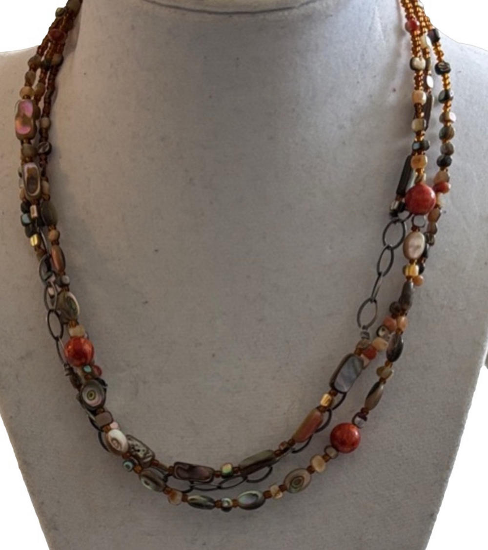 Silpada Fiesta Fun Earthy Tones Beaded and Sterling Silver chain Necklace N1563 - Picture 4 of 4